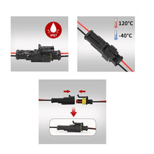 Load image into Gallery viewer, Automotive Electrical Connectors kit 1/2/3/4 Pin Waterproof Electric Wire Connector plugs Battery Terminal Connectors socket 1.5mm Series Wire Harness 16 AWG Pack of 13