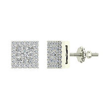 Load image into Gallery viewer, Sharp & Edgy Square Cluster Diamond Earrings 0.53 ctw 14K White Gold (G, SI)