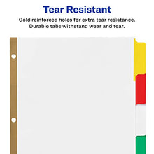 Load image into Gallery viewer, Avery 5-Tab Binder Dividers, Write & Erase Multicolor Big Tabs, 6 Sets (23076)