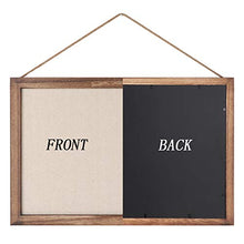 Load image into Gallery viewer, Emfogo 16x11 Wood Bulletin Boards with Linen Wall Bulletin Board for Home Kitchen Office Decorative Hanging Pin Board Frame Cork Board Light Bulletin Boards for Bedroom Pack of 2 (Carbonized Black)