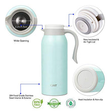 Load image into Gallery viewer, GiNT 51 Oz Stainless Steel Thermal Coffee Carafe, Double Walled Vacuum Thermos, 12 Hour Heat Retention, 1.5 Liter Tea, Water, and Coffee Dispenser (Upgraded version Blue)
