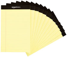 Load image into Gallery viewer, Amazon Basics Narrow Ruled 5 x 8-Inch Lined Writing Note Pads - 12-Pack (50-sheet Pads), Canary