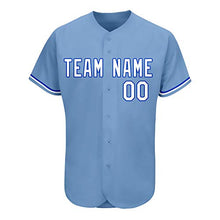 Load image into Gallery viewer, Custom Plain Jersey Button Down - V Neck Baseball Jerseys Short Sleeve - Sportwear for Team and Player (Blue 11-02-206, Men Size: S)