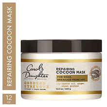 Load image into Gallery viewer, Soft-Sheen Carson Carol's Daughter Goddess Strength Repairing Cocoon Hydrating Hair Mask for Dry Damaged & Curly Hair, Restores Moisture, Made with Castor Oil, 12 Oz, White
