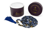 Load image into Gallery viewer, Larimar Accessories | Premium 8MM 108 Mala Beads Necklace with Tassel | Mala Gemstone Necklace | Mala Yoga Necklace | Mala Meditation Beads | Jewelry for Women Men | (Sodalite & Tiger Eye)