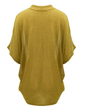 Load image into Gallery viewer, LL WSK1528 Womens Short Sleeve Open-Front Batwing Cardigan - Made in USA XL Mustard