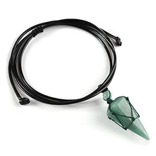 Load image into Gallery viewer, PESOENTH Green Aventurine Necklace Quartz Crystal Dowsing Pendulum Divination Healing Necklace Cord Adjustable,Natural Gemstone Hexagonal Pointed Cone Reiki Chakra Pendant