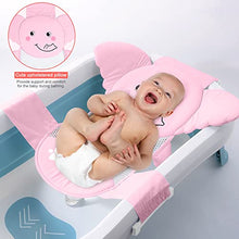 Load image into Gallery viewer, AIR&TREE Baby Bath Seat Support Net, Quick Drying, Adjustable, Comfortable, Non-Slip, Infant Bathtub Sling Shower Mesh for a Tub, with Safety Support Corner (Pink Elephant)