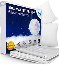 Load image into Gallery viewer, Everlasting Comfort Waterproof Pillow Protectors Standard Size, 2-Pack - Zippered Design to Prevent Bedbugs, Dust Mites and Allergens - Hypoallergenic Pillow Case Cover - Set of 2, White