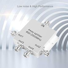 Load image into Gallery viewer, Bewinner 4-Way Power Splitter 800-2500MHz N Type Mobile Cell Phone Power Splitter Signal Repeater Amp Power Divider Connect with 4 Indoor Antennas, Low Noise & High Performance