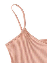 Load image into Gallery viewer, SheIn Women's 2 Pieces Sleeveless V Neck Crop Top Frill Trim Shorts Pajama Sets Pink X-Large