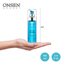 Load image into Gallery viewer, Onsen Japanese Aloe Vera Face Wash - Premium Nightly Facial Cleanser for Makeup Removal, Heals Dry & Sensitive Skin, Hyaluronic Acid, Curry Leaf Oil, Vitamin C & E, Gel Cleanser - 5.6 fl oz/165 ml