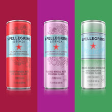 Load image into Gallery viewer, S.Pellegrino Essenza Variety Pack - Blood Orange, Dark Morello Cherry, Original (unflavored) ,11.15 Fl. Oz (Pack of 24)