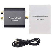 Load image into Gallery viewer, Analog to Digital Audio Converter, Tohilkel 2RCA R/L or 3.5 mm Jack Aux to Toslink SPDIF Optical and Coaxial, Support Dual Ports Output Simultaneously, with Power Adapter