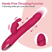 Load image into Gallery viewer, BOMBEX Beaded Thrusting Rabbit Vibrator William, 9.8" Triple Action G Spot Vibrator with Independent Clitoral Stimulator, 10 Patterns, Waterproof & Rechargeable Sex Toys for Women, Rose