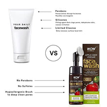 Load image into Gallery viewer, WOW Skin Science Apple Cider Vinegar Foam Exfoliating Face Wash & Brush - Facial Cleanser Acne Face Wash for Women & Men - Face Wash Oily Skin Gentle Face Cleanser - Natural Face Wash Sensitive Skin