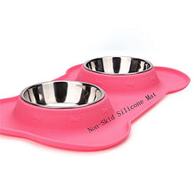 Load image into Gallery viewer, Hubulk Pet Dog Bowls 2 Stainless Steel Dog Bowl with No Spill Non-Skid Silicone Mat + Pet Food Scoop Water and Food Feeder Bowls for Feeding Small Medium Large Dogs Cats Puppies (S, Pink)