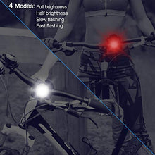Load image into Gallery viewer, EAONE Bicycle Accessories with USB Rechargeable Bike Light Silicone LED Bicycle Light Front and Back Bike Water Bottle Holder Silicone Bike Phone Mount and Bike Bell (USB Cables and Straps Included)