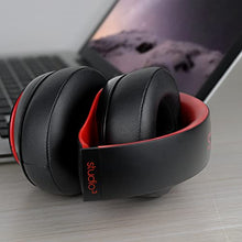 Load image into Gallery viewer, SoloWIT Replacement Ear Pads Cushions for Beats Studio 2 & Studio 3 Wired & Wireless Headphones, Earpads with Soft Protein Leather, Noise Isolation Memory Foam - Black