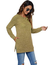 Load image into Gallery viewer, AUSELILY Womens Sweaters Tunic Shirts for Women Tunic Tops for Leggings for Women Yellow M