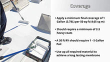 Load image into Gallery viewer, L R Liquid Rubber RV Roof Coating - Solar Reflective Sealant, Trailer and Camper Roof Repair, Waterproof, Easy to Apply, Brilliant White, 5 Gallon