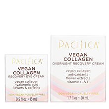 Load image into Gallery viewer, Pacifica Beauty Vegan Collagen Overnight Recovery Face Cream + Undereye Eye Cream Set, Hylauronic Acid, Caffeine, Vitamin E & C, Hydrating & Moisturizing for Aging and Dry Skin, Pink, 2 Count