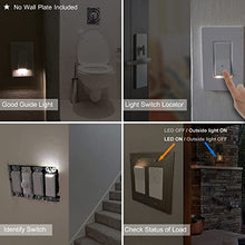 Load image into Gallery viewer, SOZULAMP Illuminated Light Switch-Esay to Install,No Neutral Wire,Single-Pole Decorator Paddle Rocker Light Switch with Night Light,15Amp 120/277Volt(Glossy White, 4 Pack)