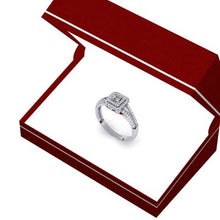 Load image into Gallery viewer, Dazzlingrock Collection 0.50 Carat (ctw) Princess & Round Cut Diamond Halo Engagement Ring 1/2 CT, 14K White Gold, Size 7