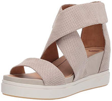 Load image into Gallery viewer, Dr. Scholl's womens Sheena Wedge Sandal, Oyster Microfiber Perforated, 8.5 US