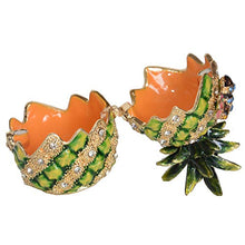 Load image into Gallery viewer, Minihouse Pineapple with Bumble Bee Trinket Box Hinged Hand-Painted Enameled Fruit Figurine Collectible Jewelry Box Ring Holder,Unique for Home Decor