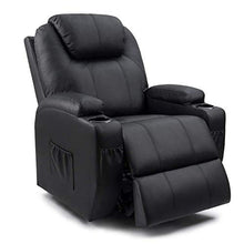Load image into Gallery viewer, Homall Recliner Chair with Massage Single Living Room Huge Thick Padded Heating Function Sofa Seat, Black