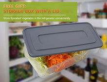 Load image into Gallery viewer, Vegetable Spiralizer Vegetable Slicer with 5 Blades, Zucchini Spaghetti Maker Zoodle Maker Veggie Pasta Maker, Strongest and Heaviest Duty Mandoline Slicer with Container, Lid, Brush