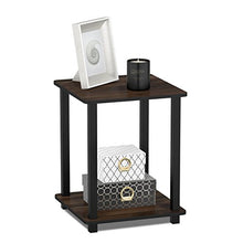 Load image into Gallery viewer, FURINNO Simplistic End Table, Columbia Walnut/Black