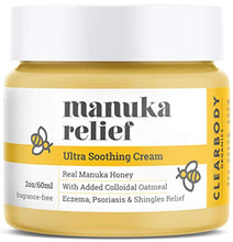 Load image into Gallery viewer, Eczema Psoriasis Cream for Dry Itchy Cracked Irritated Skin- Manuka Honey & Colloidal Oatmeal Treatment for Dermatitis, Shingles, Acne, Rosacea- Natural Anti-itch Relief for Kids, Adults, Baby Eczema