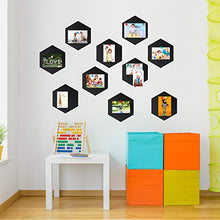 Load image into Gallery viewer, 10 Packs Pin Board Hexagon Felt Board Tiles Bulletin Board Memo Board with 20 Pieces Push Pins, Decoration for Home Office Classroom Wall (Black, 5.9 x 7 Inches/ 15 x 17.7 cm)