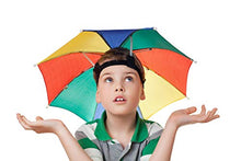 Load image into Gallery viewer, Bedwina Umbrella Hat (Pack of 4) - 20 Inch, Hands Free, Funny Rainbow Colorful Beach Party Hats, Adjustable Size Fits All Ages, Kids, Men & Women