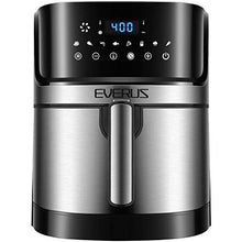 Load image into Gallery viewer, Air Fryer EVERUS 1700-Watts Hot Air Fryer Oven XL 5.8QT, Stainless Steel Electric Air Fryer Oilless Cooker with 8 Presets, Nonstick Square Basket, 2 Years Warranty, ETL Listed