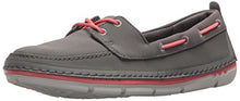 Load image into Gallery viewer, Clarks Women's Step Maro Sand Boat Shoe, Dark Grey Textile, 8.5 Medium US