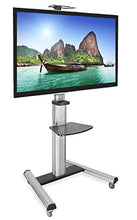 Load image into Gallery viewer, Mount-It! Mobile TV Stand for Flat Screen Televisions, Height Adjustable Rolling TV Cart for 32, 40, 50, 55, 60, 65 and 70 Inch Screens, 110 Pound Capacity