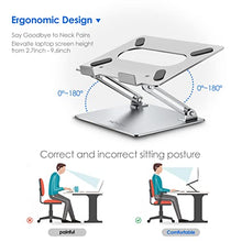 Load image into Gallery viewer, Adjustable Laptop Stand For Desk, Ergonomic Portable Computer Stand Aluminum Laptop Holder with Heat-Vent to Elevate Laptop, MacBook, Air, Pro, Dell XPS, Samsung, 11-17" All Laptop Stand Holder