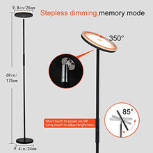 Load image into Gallery viewer, Shalomlite Sky LED Torchiere Floor Lamp, WiFi Smart Remote Control Tall Standing Modern Pole Light for Living Rooms, Bedroom&Offices, Dimmable Uplight Compatible with Amazon Alexa&Google Assistant
