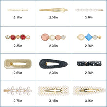 Load image into Gallery viewer, Pearl Hair Clips Accessories for Women Girls, 28PCS Cute Acrylic Resin Gold Barrettes Bobby Hair Pins, Weddings Hairpins Accessories Macaron Hair Pins Headwear Styling Tools Gifts (28PCS)