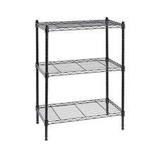 Load image into Gallery viewer, Amazon Basics 4-Shelf Adjustable, Heavy Duty Storage Shelving Unit on 4'' Wheel Casters, Metal Organizer Wire Rack, Black (36L x 14W x 57.75H)