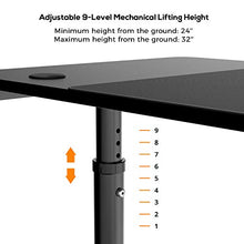 Load image into Gallery viewer, DESIGNA Height Adjustable Computer Desk, 47 Inch with Free Large Mousepad, Study Writing PC Laptop Table Workstation, Widen Space Office Home Gaming Desk Multi-Functional, Black