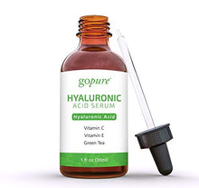 Load image into Gallery viewer, goPure Hyaluronic Acid Serum for Face - Anti Aging Serum with Vitamin C & E, Green Tea - Anti Wrinkle Hydrating Serum - Facial Moisturizer Collagen Serum - Helps Hydrate and Plump the Skin