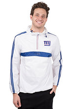 Load image into Gallery viewer, Ultra Game NFL New York Giants Mens Quarter Zip Pullover Hoodie Packable Windbreaker Jacket, White, X-Large
