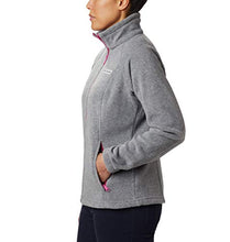 Load image into Gallery viewer, Columbia womens Benton Springs Full Zip Fleece Jacket, Light Grey Heather/Fuchsia, X-Large US