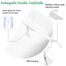 Load image into Gallery viewer, 3 Color Facial-Mask, Portable and light Face-Mask, Photon-Face Skin Care Device Use USB Rechargeable(3 Colors Rechargeable)