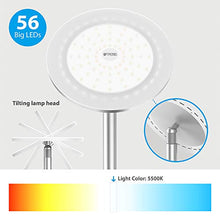 Load image into Gallery viewer, TROND LED Torchiere Floor Lamp, Modern Sky Tall Dimmable Lamp 30W, 5500K Natural Daylight, Max. 5000lm, 71-Inch, 30-Min Timer, Standing Pole Uplight for Living Room Bedroom Office, Silver