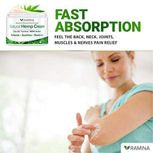 Load image into Gallery viewer, Ramina Natural Hemp Extract Pain Relief Cream - Made in USA - Potent Turmeric, MSM & Arnica - Relieves Inflammation, Muscle, Joint, Back, Knee, Nerves & Arthritis Pain - Non-GMO - 2 fl. oz